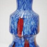 Blue Glass Art Vase attributed to Frantisek Koudelka for Prachen Glass Work