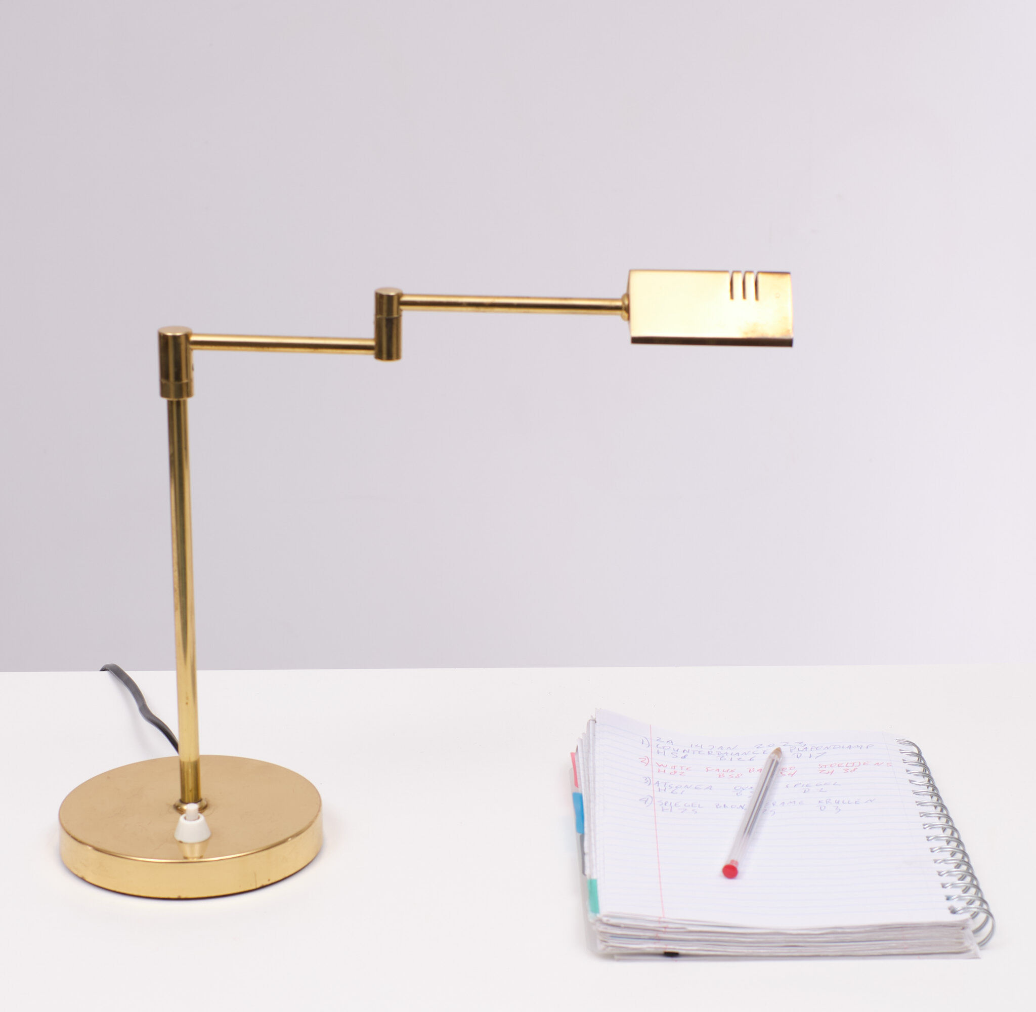 Small Brass Swing Arm Table Lamp 1970s Germany