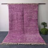Large Beni Ouarain Rug Purple Fuchsia, Unique Texture, Handmade 3x2M