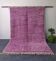 Large Beni Ouarain Rug Purple Fuchsia, Unique Texture, Handmade 3x2M