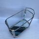 Romeo Rega Chrome Bar Cart Drinks Trolley Table Glass Hollywood Regency