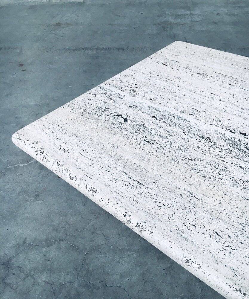 Italian Travertine Square Coffee Table, 1970s