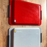 Set of 2 metal trays 70s 80s
