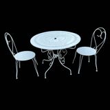 White wrought iron garden furniture - 3 pieces