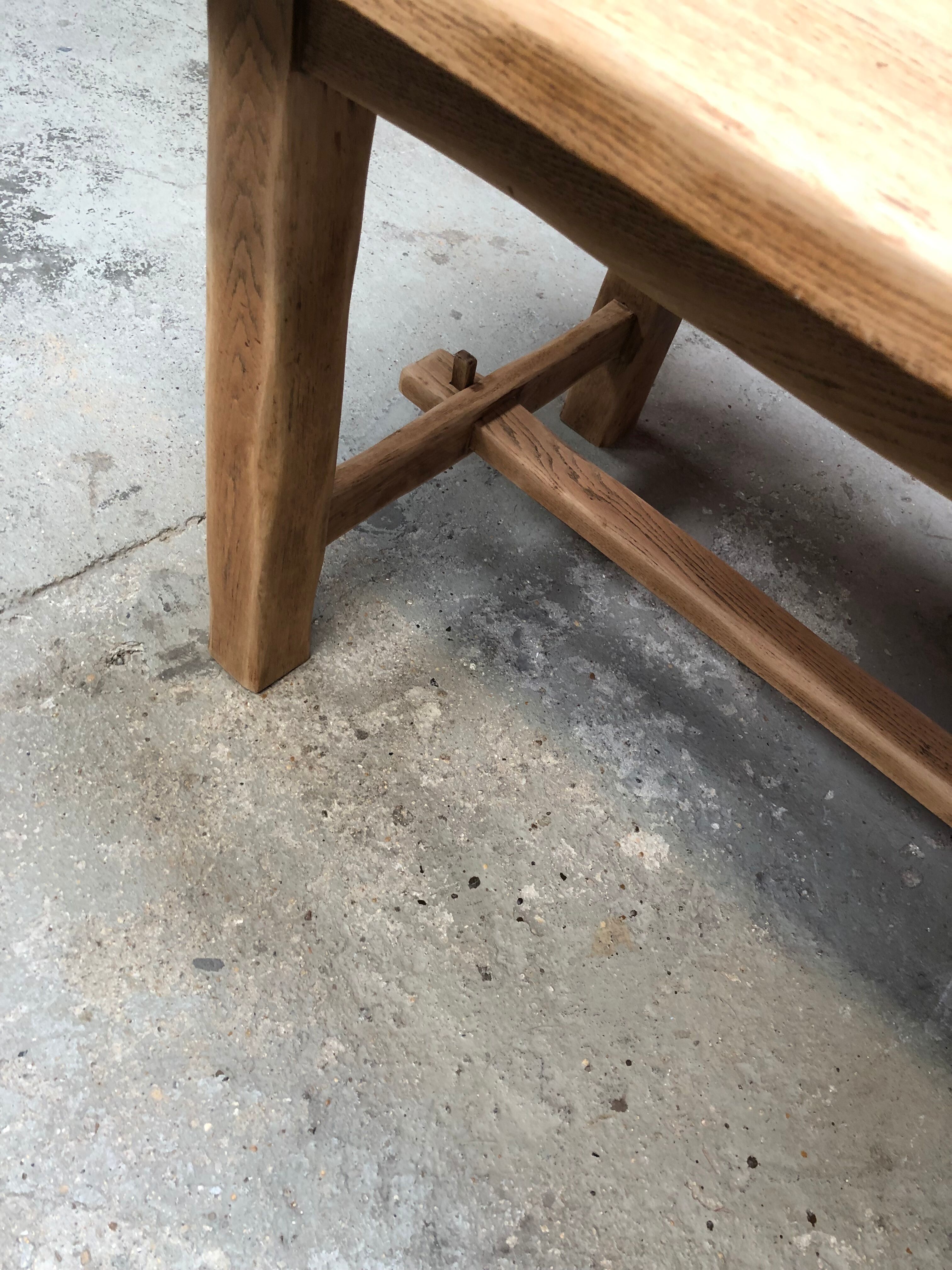 Old artisanal farmhouse table solid oak