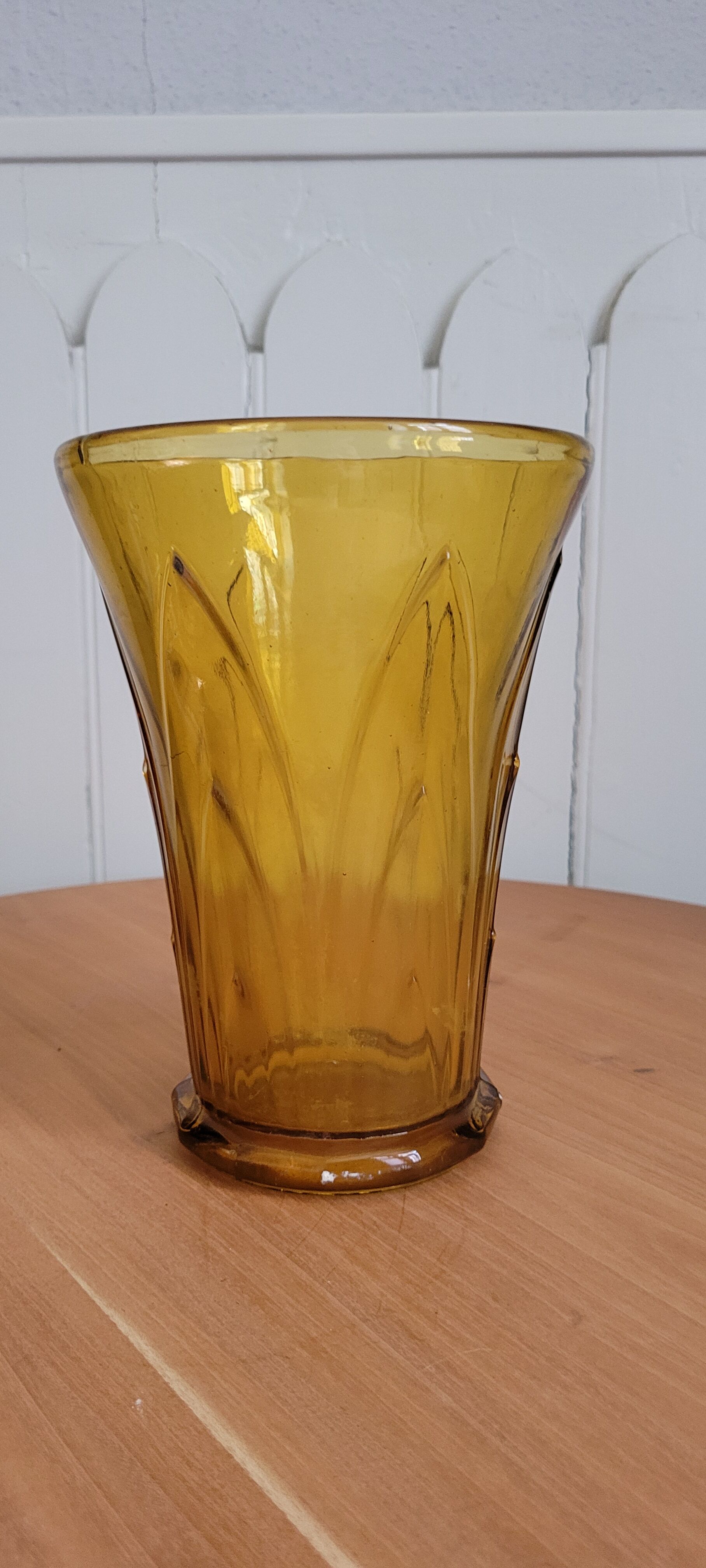 Amber glass vase