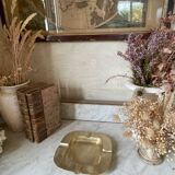 Cendrier carré en laiton vintage