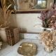 Vintage square brass ashtray