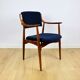Danish office armchair vintage - navy blue