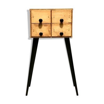 Armoire à quatre tiroirs vintage en bois 1980