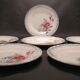 Lot 8 assiettes plates faïence de digoin sarreguemines décor de roses série olga
