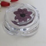 Daum Coppelia series bowl / pocket emptier, crystal and pink glass paste