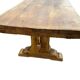 XL vintage brutalist wooden dining table