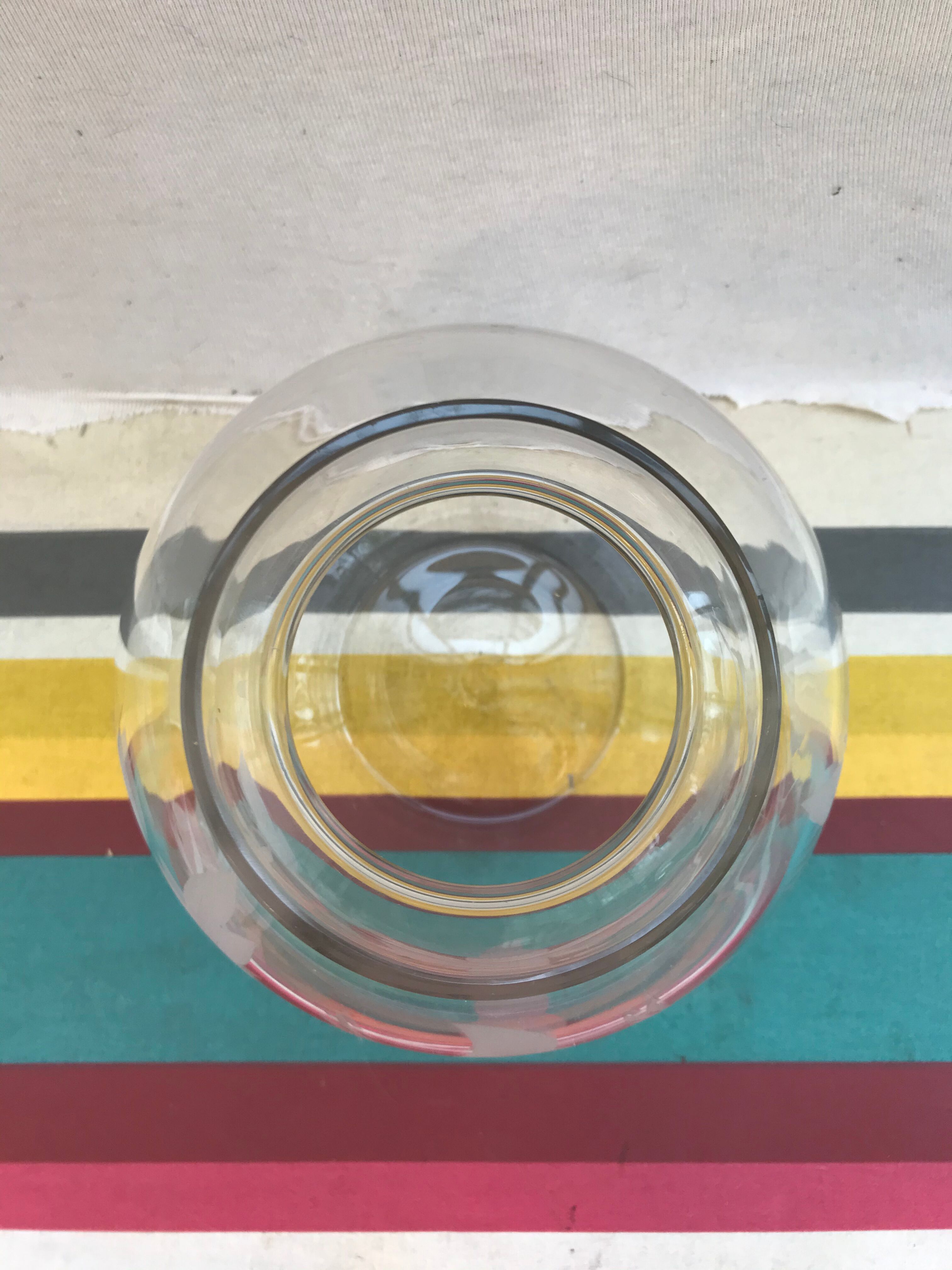 Old Vase Ball Glass Drawing Flowers Scissored Art Deco Vintage