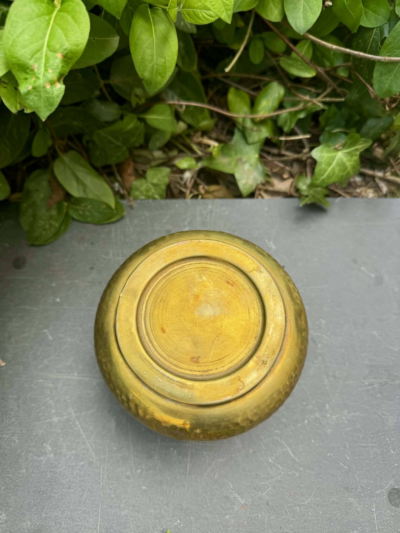 Brass Art Nouveau cache pot