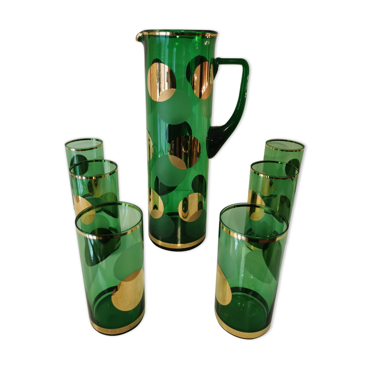 Glass orangeade service from the 1970s