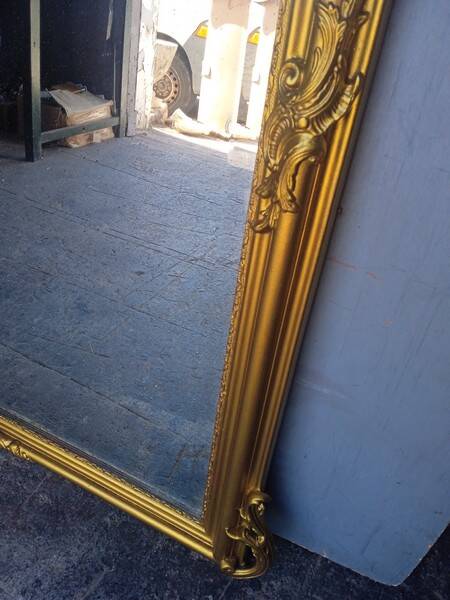 Miroir Louis XV bois doré ep XIX em - 144 cm