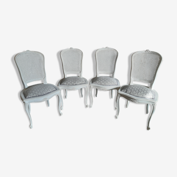 Set of 4 restyled canned chairs