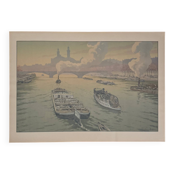 Lithograph by Henri Rivière Parisian Landscapes - The Trocadéro