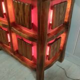Brutalist bar counter in solid elm
