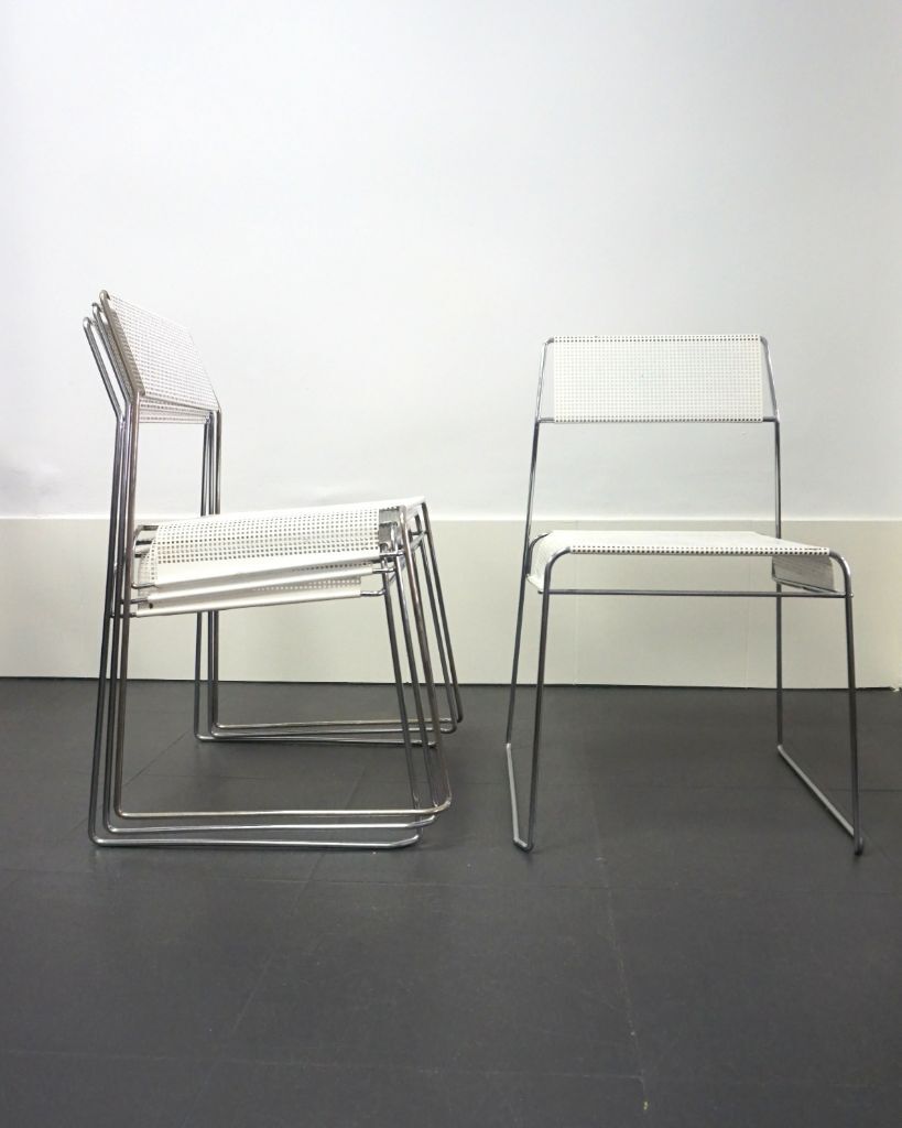 Set of 4 metal chairs, 1970s