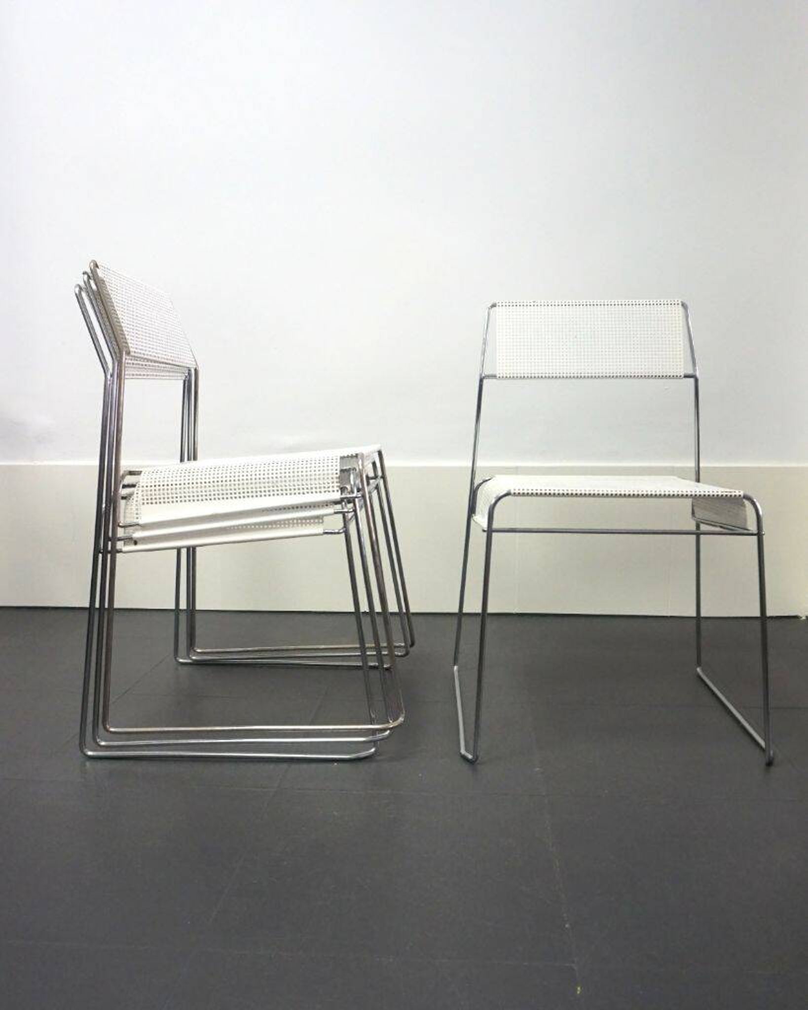 Set of 4 metal chairs, 1970s