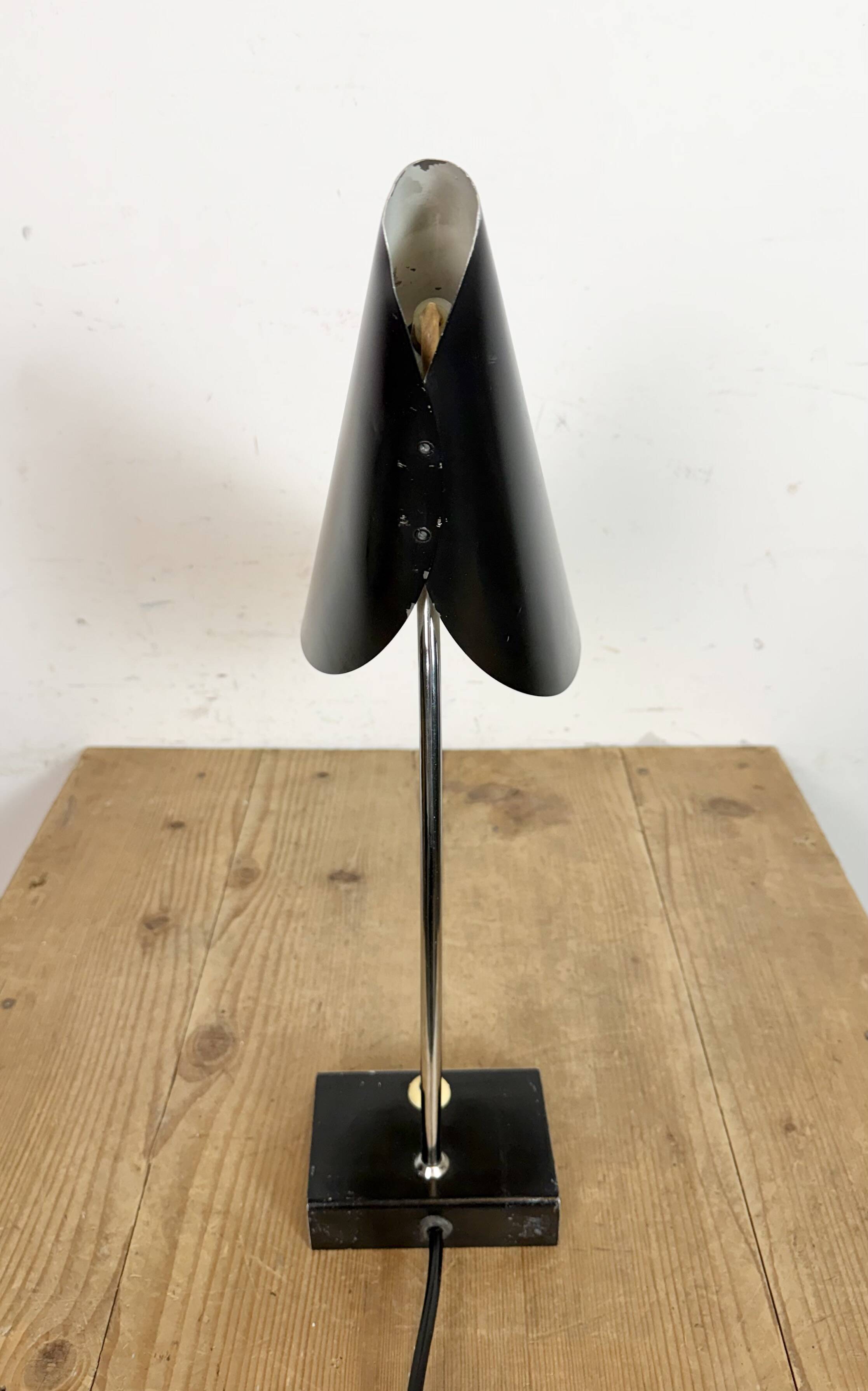 Vintage Black Table Lamp by Josef Hůrka for Napako, 1960s