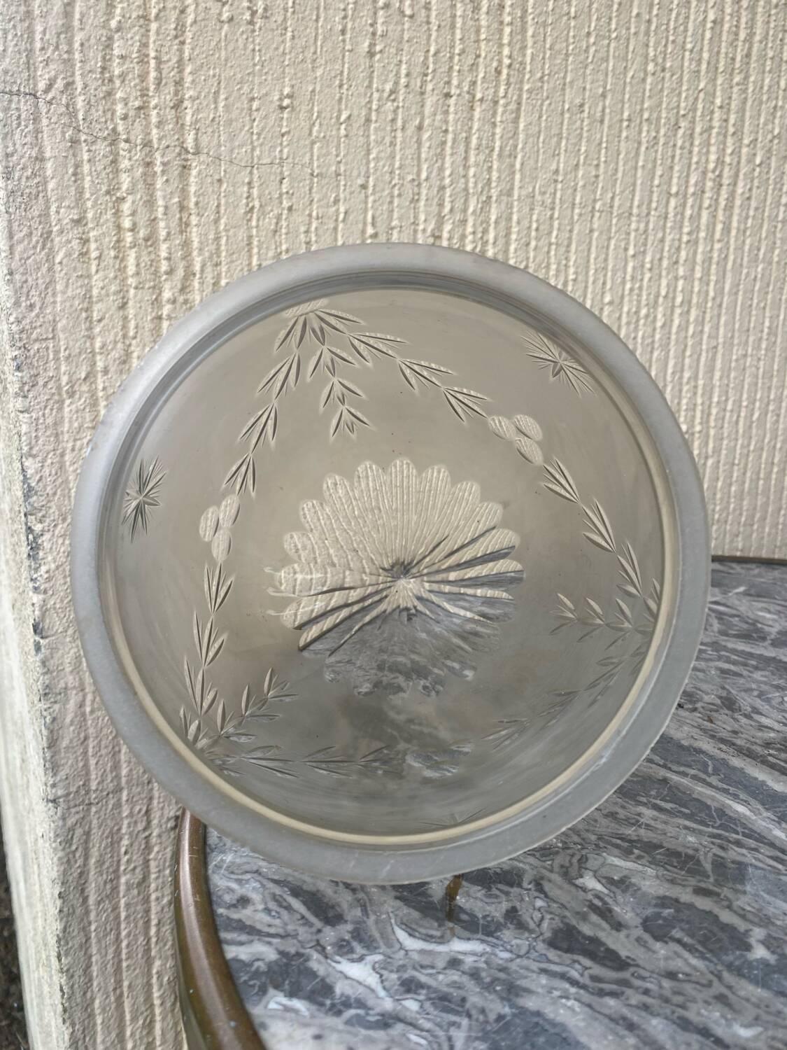 Art Deco cut crystal lampshade