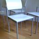 Lot de 4 chaises métal et bois vintage 1990