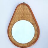 Vintage rattan mirror, 32,5x24 cm