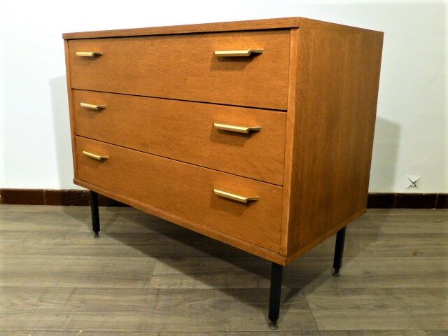 Commode trois tiroirs moderniste vintage 1960