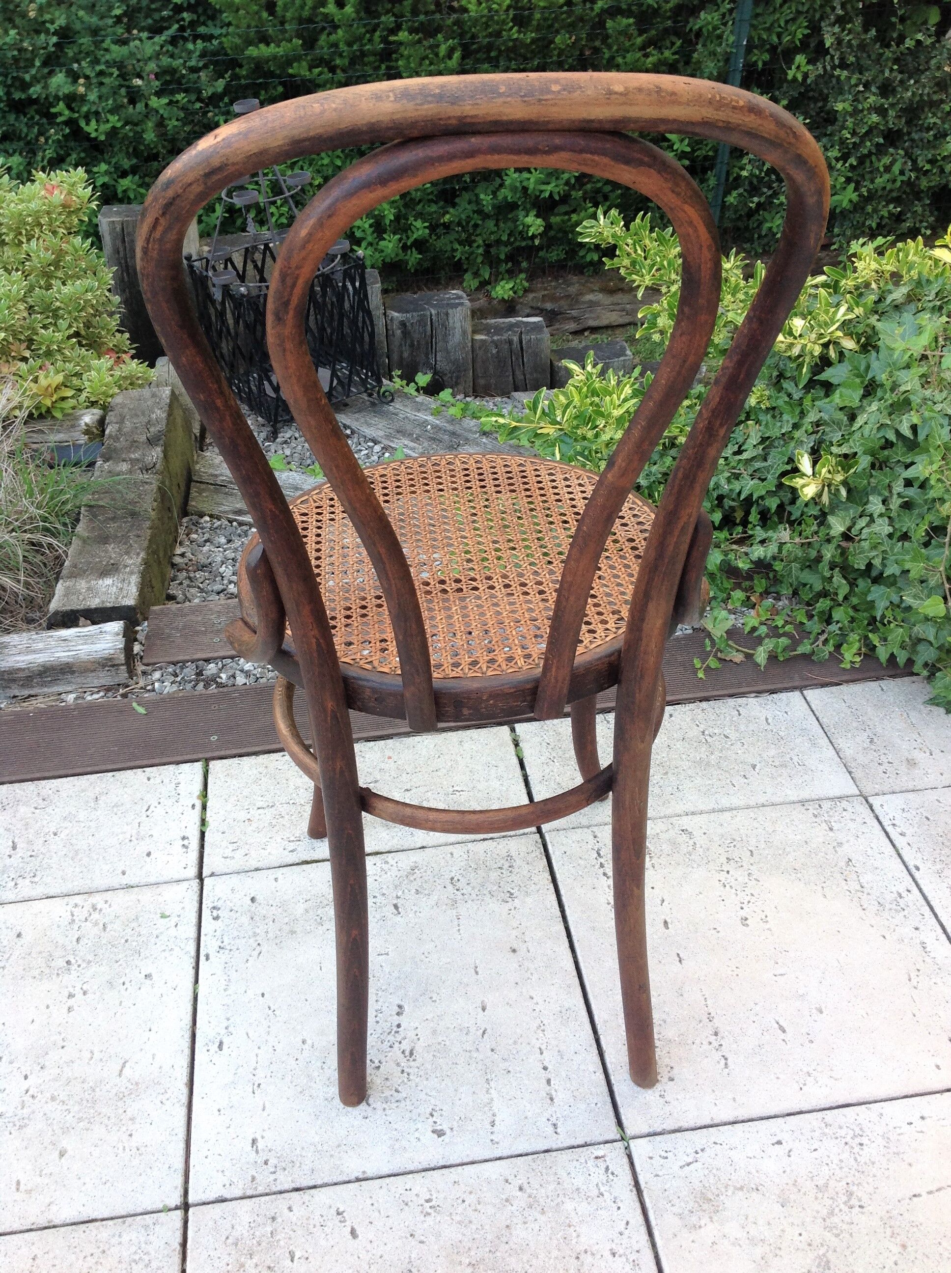 Fischel bistro chair with cannate / vintage seat 30s-40s