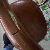 Set of 7 vintage Skaï crocro chairs from the 70s