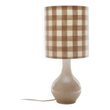 Vintage table lamp, 1950s ceramic base and beige gingham shade.