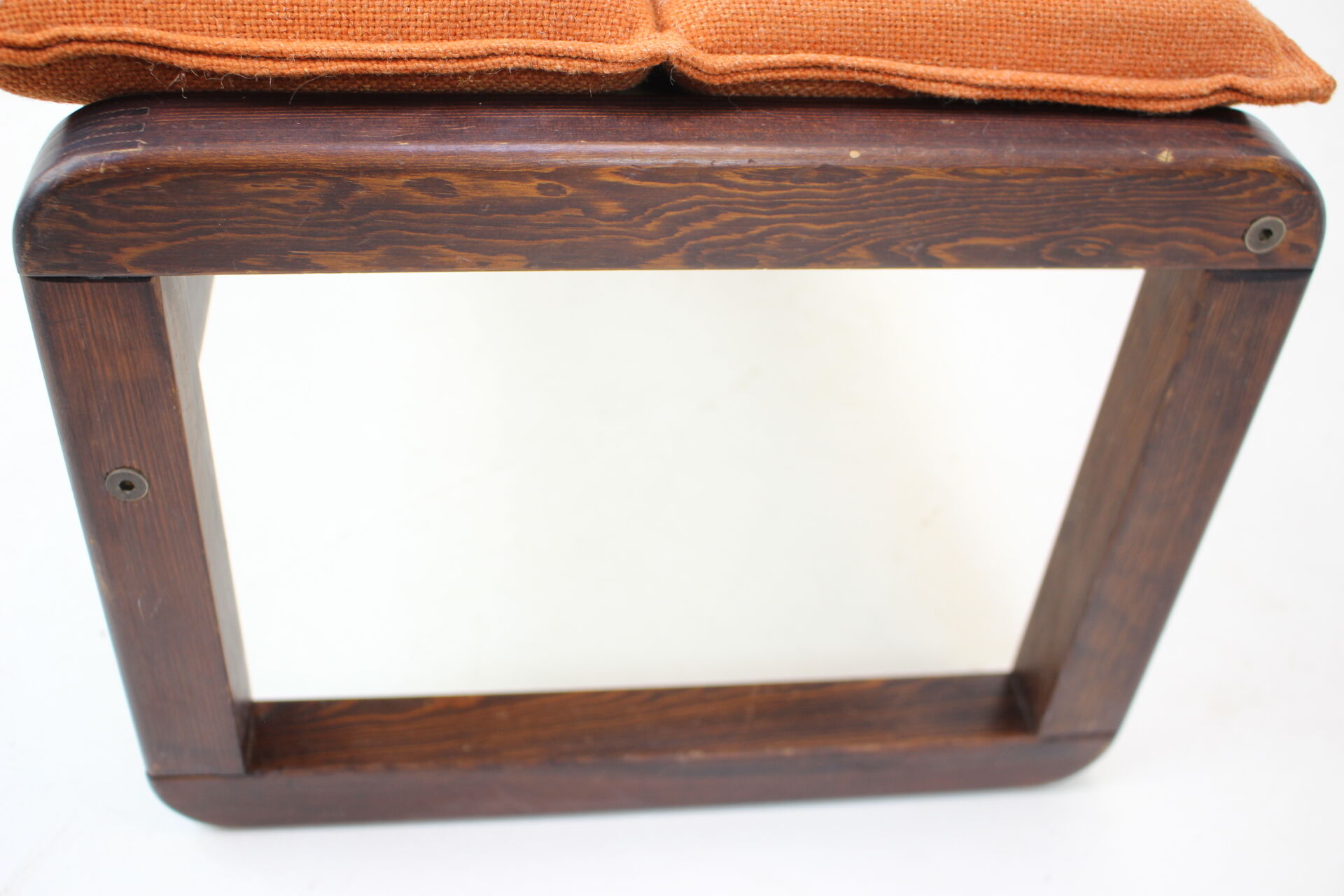 Tabouret en bois et tabouret en tissu des années 1970, Tchécoslovaquie