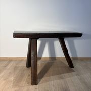 Brutalist table made of solid oak.