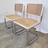 Ensemble de 2 chaises Cesca vintage de Marcel Breuer : chaises de salle à manger en osier style Mid-Century Modern