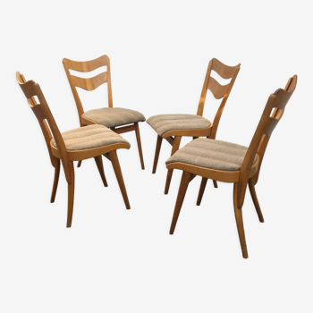 Set de 4 chaises Tatra Nabytok 60s Tchécoslovaquie
