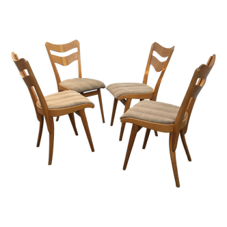 Set 4 chairs Tatra Nabytok 60s Czechoslovakia