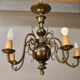 Dutch chandelier with 5 lights in bronze, 19th century.