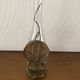 Oil lamp with glass pedestal and integrated round mirror