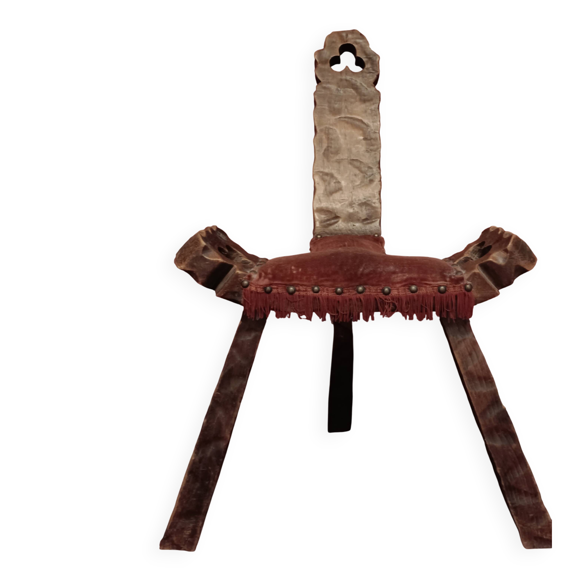 Brutalist chair with tripod legs