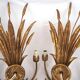 Beautiful pair of wall lights, gold metal, wheat ears, vintage, 48 cm, excellent condition.