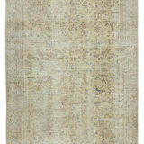 Handwoven wool anatolian beige rug 202 cm x 280 cm