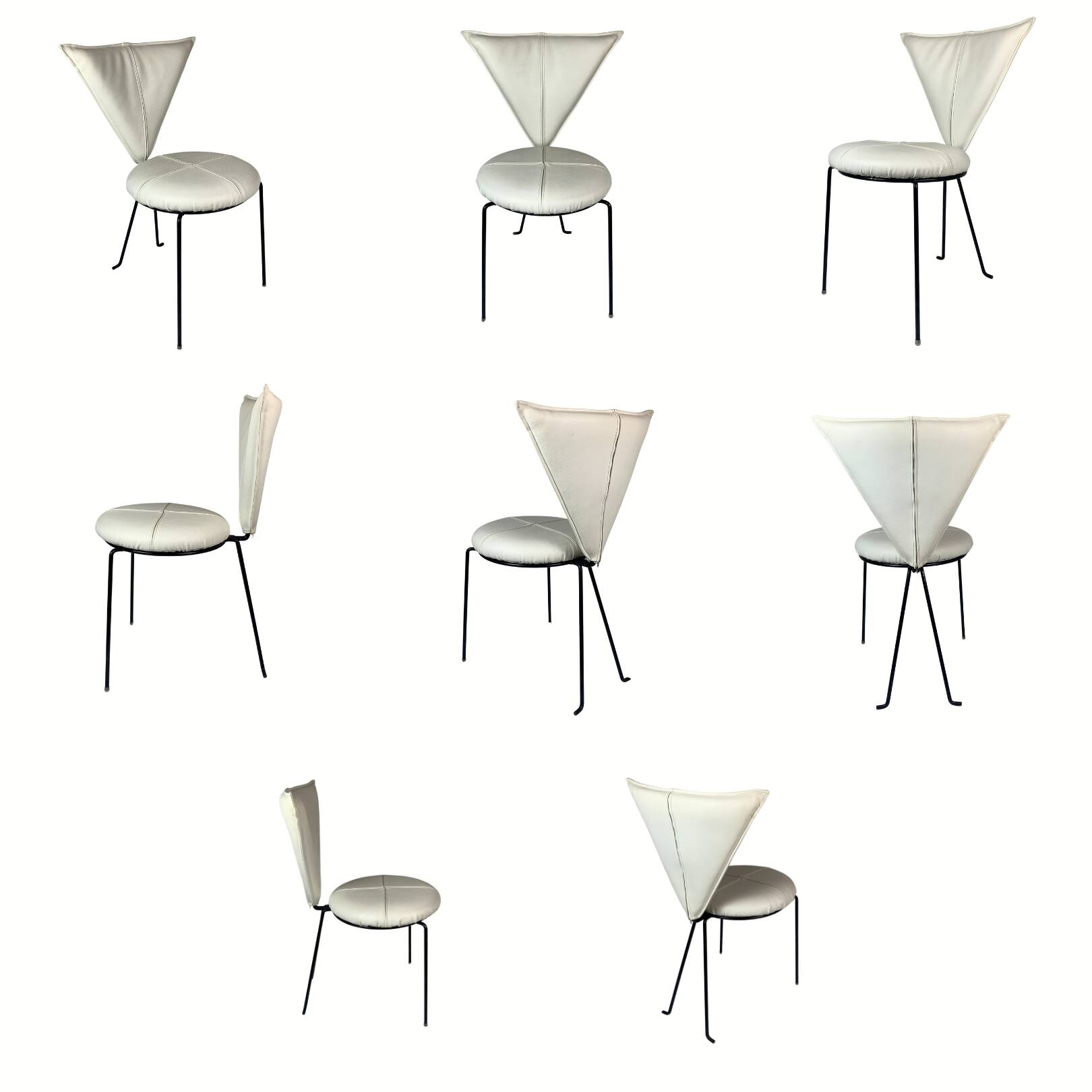 Set of 8 and one post modern dining chairs, 1980s by Lübke