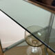 Vintage side table in smoked glass and chrome
