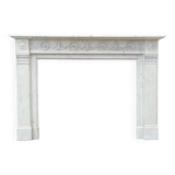 Louis XVI Style Fireplace In Carrara Marble Circa 1880