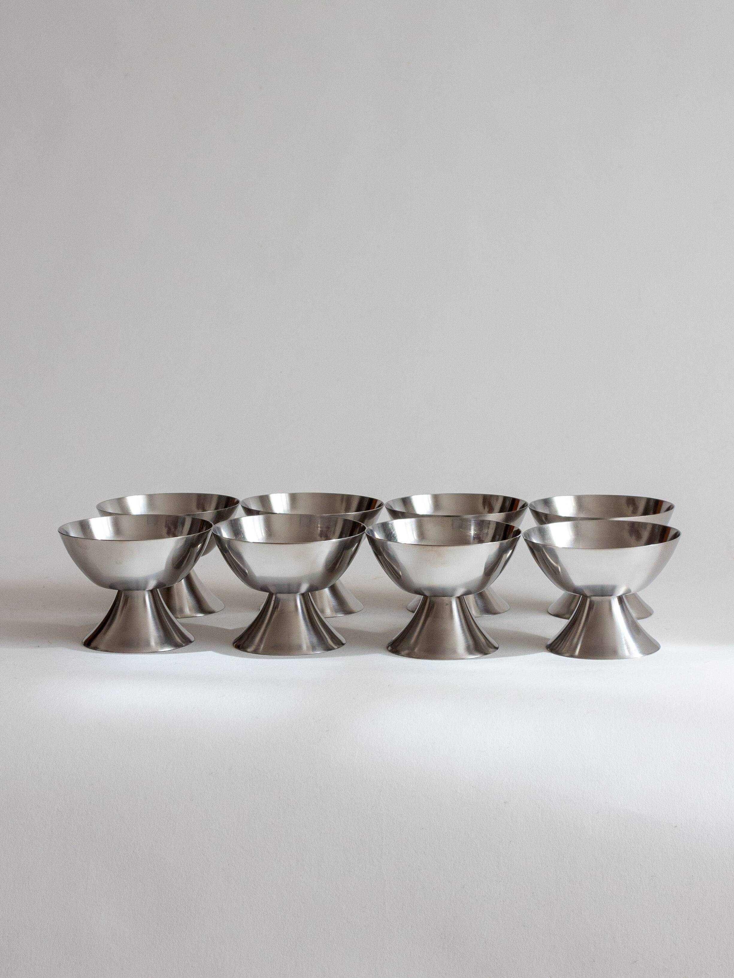 Set of eight ice cream cups, Lundtofte Denmark, 1960s
