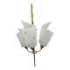 3-light chandelier in brass and plastic, 1960