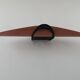 Vintage modernist wall lamp, black lacquered metal and wood, France 1980s